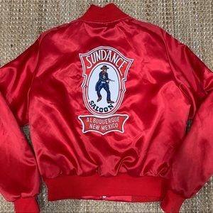 Vintage West Wind Red Satin Varsity Jacket